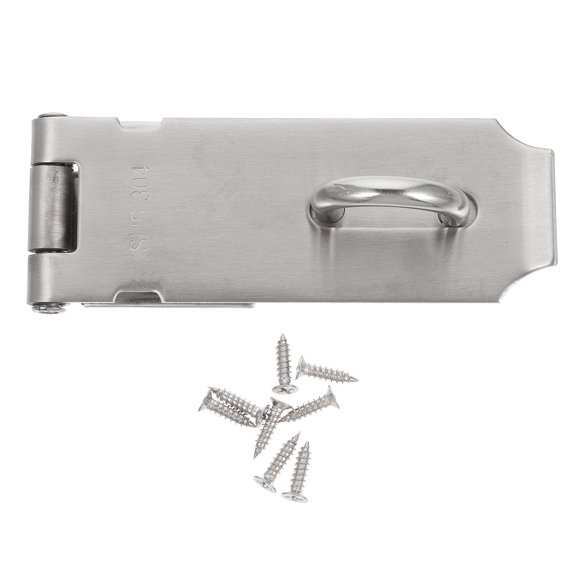 MasteelfCA 1 Set Door Locks Hasp Latch Stainless Steel Clasp Hasp Safety Gate Lock Hasp with Screws