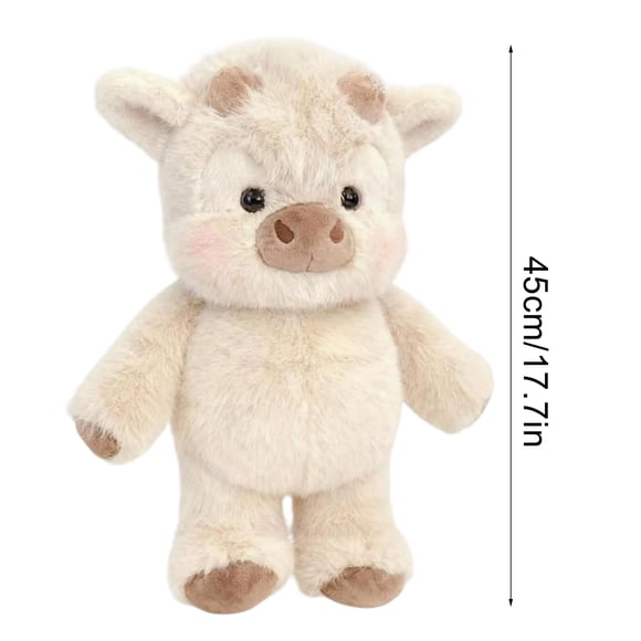 Highland Cow Stuffed Animal Adorable Furry Soft Toy, Plush Running Cow for Cuddling, Home Decor, and Stress Relief Toys Adults Emotional Comfort