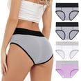 thumbnail image 2 of Women's High Absorbency Period Cotton Underwear Heavy Flow Leakproof Panties Reusable Postpartum Panties(Plus Size 4 Pack), 2 of 7