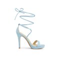 thumbnail image 3 of BLISSFUL STEP Sandales pour Femmes Talons Aiguilles Talons Plateforme Sandales à Lacets Bleu Ciel 7, 3 of 7