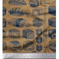 thumbnail image 1 of Soimoi Polyester Crepe Fabric Grains & Fish Food Print Sewing Fabric Yard 52 Inch Wide, 1 of 3