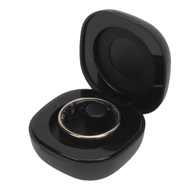 Smart Ring, 5ATM Fitness Tracker Ring Touch Control for Running Black,Gold