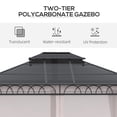 thumbnail image 4 of Outsunny Pavillon à Toit Rigide à Double Toit 10 Pieds x 12 Pieds avec Moustiquaires et Rideaux, Kaki, 4 of 10