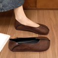 thumbnail image 2 of Leather Sandals for Women, Soft Flat Casual Shoes with Split-Toe Design, Plus-Size Spring and Summer Slide, 2 of 9