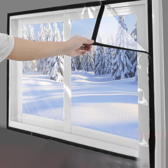 Transparent Window Insulation Film, Winter Windproof Draft Stopper, Self-Adhesive Thermal Curtain, 70.8x39in