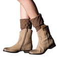 thumbnail image 2 of Women Leg Warmers Knitted Wool Boot Cover Short Leg Warmers with Diamond Mesh, 2 of 4