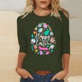 thumbnail image 2 of RKSTN Hauts Grande Taille pour Femmes Ufs de Pâques Mignons Imprimés Lapin Coupe Ample Col Rond Manches 3/4 Printemps Été Blouse Douce, 2 of 4
