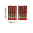 thumbnail image 3 of Blackout Curtains for Kitchen & Bedroom - Red Christmas Print, Polyester, Rod Pocket, 80x100cm, 3 of 7