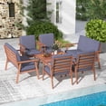 thumbnail image 1 of Costway 8 PCS Patio Conversation Set Acacia Wood Sofa Coffee Table with Cushioned Seat Grey, 1 of 9