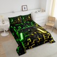 thumbnail image 4 of YST Kids Bedding Sets for Boys Room Decor, Green Yellow Gamepad Pattern, King, Black Reversible, 4 of 7