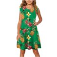 thumbnail image 1 of RXIRUCGD 2025 Vêtements d'Été pour Enfants Robe d'Été à Manches à Volants pour Filles 4-14T, 1 of 7