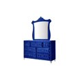 thumbnail image 1 of Acme Furniture 7 Tiroirs Commode en Velours avec Bouton Touffeté, Bleu, 1 of 5