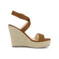 thumbnail image 3 of BLISSFUL STEP Chaussures pour Femmes Sandales Espadrilles à Talon Compensé Slingback à Brides Croisées Brun 9, 3 of 7