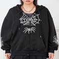thumbnail image 3 of MesaSe Chandails en Molleton à Capuche avec Imprimé Toile d'Araignée Punk pour Hommes et Femmes, 3 of 9