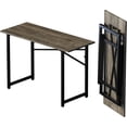 thumbnail image 3 of Folding Computer Desk inch Writing Gaming Computer Camping Desk  No Assembly Required Home Office Table  Mahogany, 3 of 6