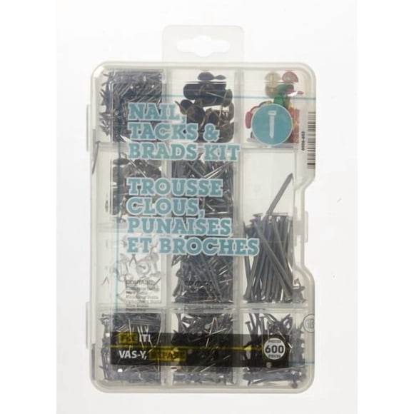 Nail, Tacks And Brads Kit 600 Pieces