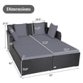 thumbnail image 3 of Gymax Patiojoy Lit de Jour d'Extérieur en Rotin avec Coussins, Conception Ergonomique, Rotin, 3 of 6