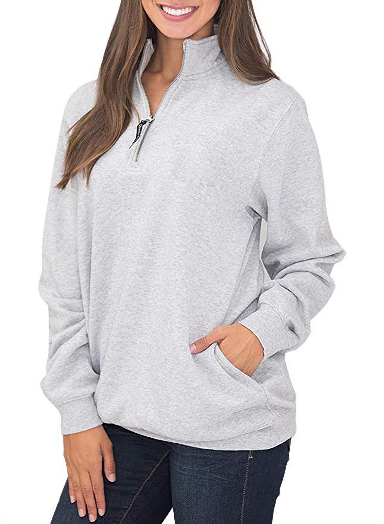 Chandails à Demi-Glissière pour Femmes, Manches Longues, Chandails à Enfiler avec Poches