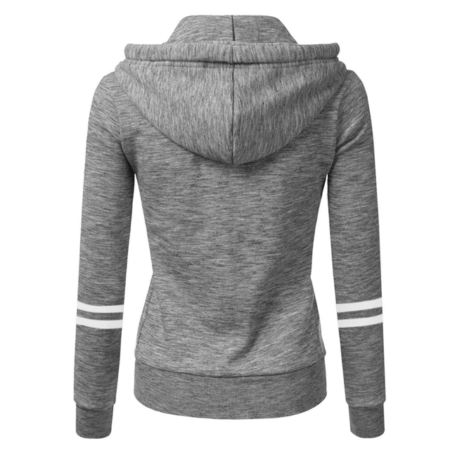 Pull d'Automne et d'Hiver pour Femmes Cardigan de Sport à Capuche avec Fermeture Éclair