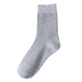 thumbnail image 2 of Solid Color Vertical Strip Socks Mid Tube Socks Classic Casual Comfort Cotton Socks, 2 of 3