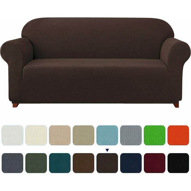 Subrtex 1-Piece Stretch Sofa Slipcover Non Slip Couch Cover, Texture Grid Pattern