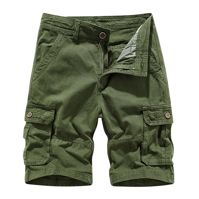 Diufon Men's Hiking Cargo Shorts Spring Summer Casual Loose Button Drawstring Waisted Outdoor Sport Shorts with Pockets