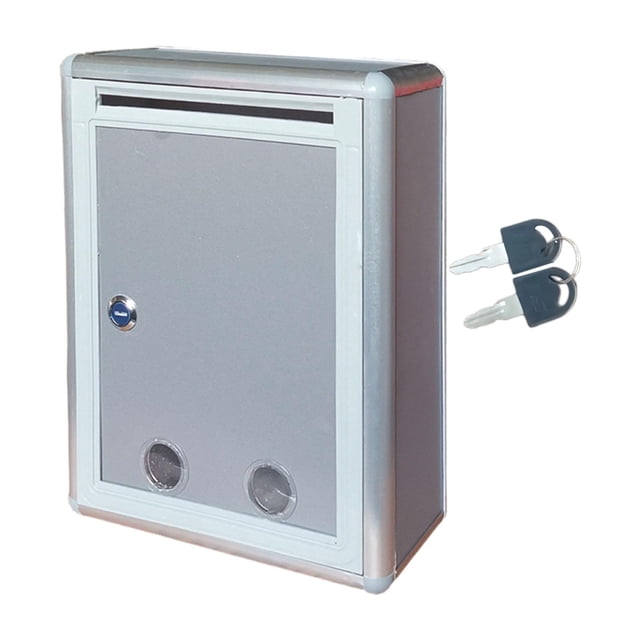 jifeng Suggestion Box Ballot Box Storage Container Metal Tip Money Box Charity Collection Donation Box for Bar School Voting Ballots Large