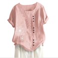 thumbnail image 1 of Hauts d'Été pour Femmes,Hauts d'Été pour Femmes,T-Shirt à Col d'Été pour Femmes à Manches Courtes Décontracté Imprimé avec Boutons,Shorts pour Femmes,Hauts d'Été pour Femmes, 1 of 3