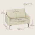 thumbnail image 3 of HOMCOM 2 Seater Sofa, Upholstered Loveseat with Button Tufted, Cream, 3 of 10