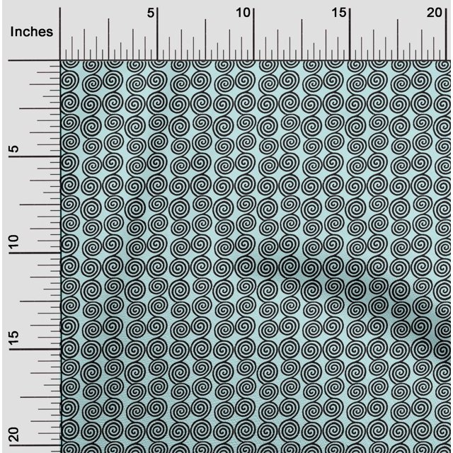 oneOone Cotton Poplin Fabric Spiral Block Print Fabric BTY 42 Inch Wide