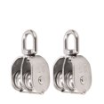 thumbnail image 2 of Double Pulley,2Pcs Double Pulley Stainless Pulley Block Stainless Steel Pulley Block Versatile Functionality, 2 of 14