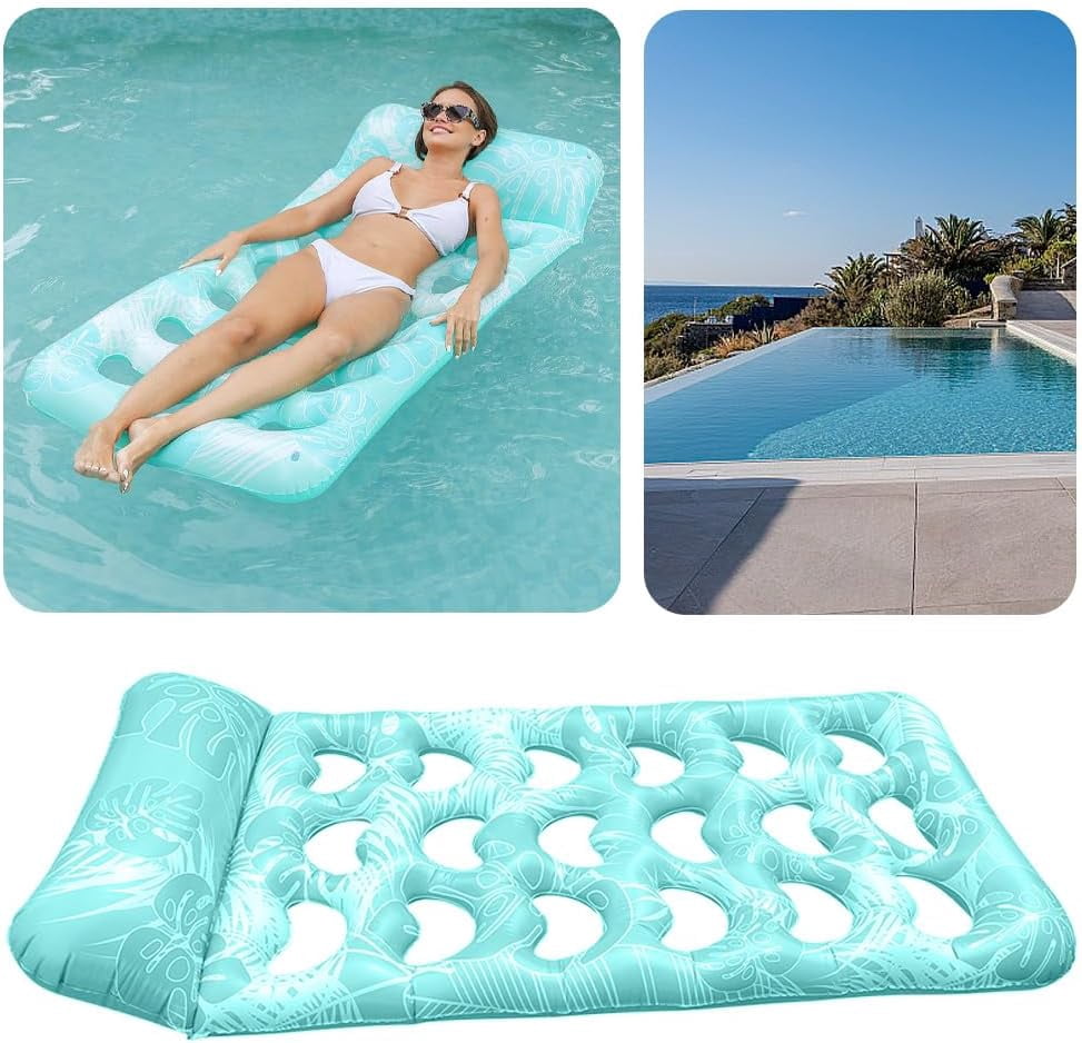 YSTIANN Inflatable Headrest Lounger for Adults - Floating Air Mattress, Pool & Beach Party Essential AZ78-5389