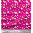 thumbnail image 1 of Soimoi Pink Poly Georgette Fabric Tea Bag,Star Anise & Lemon Slice Vegetable Print Sewing Fabric Yard 52 Inch Wide, 1 of 3