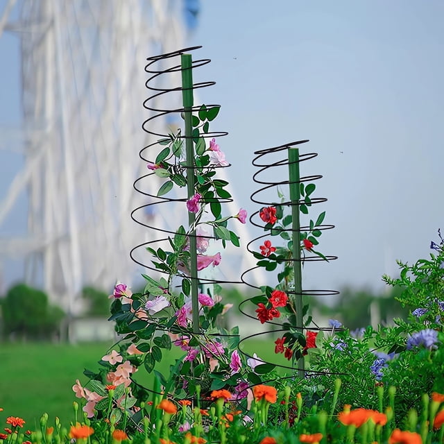 GOFLIC Plant Stand 53.6 Inch Iron Plastic Screw Style Climbing Cage