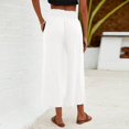 thumbnail image 4 of VEKDONE Womens Cotton Linen Capris Pants White XXL, 4 of 5