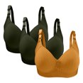 thumbnail image 2 of Bras for Women, 3PC Womans Large Size Solid Color Without Steel Ring Gathering Comfortable Bras Daily Bra, 2 of 3