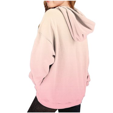 MeetoTime Girls Hoodie with Pockets Fall Oversized Hooded Sweatshirt Long Sleeve Gradient Casual Pullover 2-14 Years