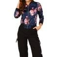 thumbnail image 1 of INSPIRE CHIC Blouson Bomber pour Femme Coupe Ajustée Léger à Fermeture Éclair Bleu Foncé S, 1 of 7