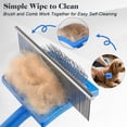 thumbnail image 4 of 2PCS Slicker Brush for Dogs & Pet Comb, Professional Dog Grooming Brush Goldendoodles Poodles Labradoodles with Extra Long Pins to Effectively Remove Tangles, Knots and Mats Blue, 4 of 5