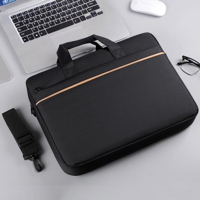 Laptop Bag 15-16 Inch, ZZkhGO Lightweight Waterproof Laptop Tote for Business Travel, Polyester Casual Shoulder Bag with Shockproof Padding for Tablet Computer Office Commute, Black