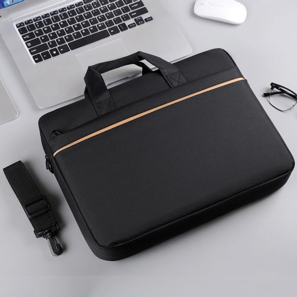 Laptop Bag 15-16 Inch, ZZkhGO Lightweight Waterproof Laptop Tote for Business Travel, Polyester Casual Shoulder Bag with Shockproof Padding for Tablet Computer Office Commute, Black