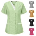 thumbnail image 4 of Hauts de Sarrau à Col en V pour Femmes, Doux, Extensibles, Résistants aux Plis, Uniforme Médical d'Infirmière avec 3 Poches, Confortable et Léger, Tunique d'Uniforme de Travail, Hauts de Clinique, Vêtements pour Soignantes, Noir, 4 of 4