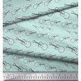thumbnail image 2 of Soimoi Green Modal Satin Fabric Sketch Guitar Musical Instrument Decor Fabric Printed Yard 42 Inch Wide, 2 of 3