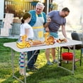 thumbnail image 2 of FDW Folding Portable Picnic Table, Half-Size Foldable Design for Office, Home & Camping, Plastic, White, 2 of 7
