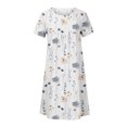 thumbnail image 4 of QIPOPIQ Robes pour Femmes Robe Évasée à Étages Manches Courtes Robes Décontractées Col Rond Robe Midi d'Été Robes Pliantes à Imprimé Offres 2023, 4 of 5