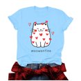 thumbnail image 2 of Meichang T-Shirts pour Femmes, T-Shirts de la Saint-Valentin, Imprimé Drôle, Hauts Mignons, Col Rond, Manches Courtes, T-Shirts de Vacances, Saint-Valentin, 2 of 4