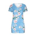 thumbnail image 3 of Ensembles d'Été Deux Pièces 2 Pcs pour Femmes, Col en V, Manches Courtes, Ensemble de Pyjama Confortable pour la Maison Deux Pièces, Ensemble de Sport, Ensembles de Détente d'Été pour Femmes en Liquidation, 3 of 4