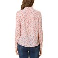 thumbnail image 3 of INSPIRE CHIC Chemise Boutonnée pour Femme à Petites Fleurs à Manches Longues Col en Pointe Haut de Bureau S Blanc-Rose Floral, 3 of 8