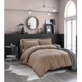 thumbnail image 2 of Mocassi 3-Piece Duvet Cover Set, 1800 Thread Count, Button Closure, Solid Color - Cooling, Breathable Material- Wrinkle, Fade, Stain Resistant, Full/Queen, Taupe, 2 of 5