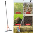 thumbnail image 3 of 14.7inch Thatch Rake, Carbon Steel Stainless Steel Robust Lawn Dethatcher Rake, 5in Teeth, Ergonomic Handle, Adjustable Length, Effective Thatch Removal, 3 of 7
